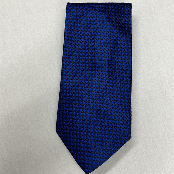 Vintage Bella Nova Neck Tie 100% Silk from Italy Hand Sewn in USA Blue Black - Picture 7 of 9